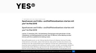 
                            6. Sparkassen und Volks- und Raiffeisenbanken starten mit yes® im Mai ...