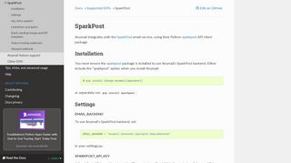 
                            13. SparkPost — Anymail 5.0 documentation