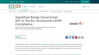 
                            7. SparkPost Brings Cloud Email API To The EU ... - PR Newswire