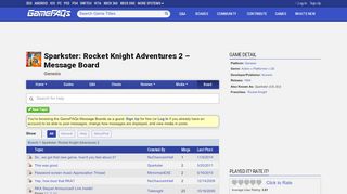 
                            10. Sparkster: Rocket Knight Adventures 2 Message Board for ...