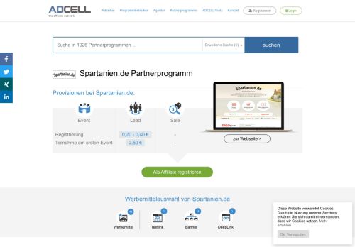 
                            11. Spartanien.de Partnerprogramm bei ADCELL - Hier anmelden!