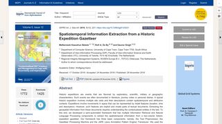 
                            7. Spatiotemporal Information Extraction from a Historic Expedition ...