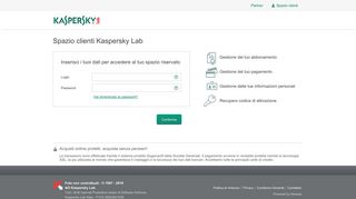 
                            4. Spazio clienti - Kaspersky Lab sviluppa le tecnologie d'avanguardia ...