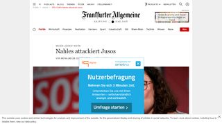 
                            7. SPD-Chefin Nahles attackiert Jusos - FAZ