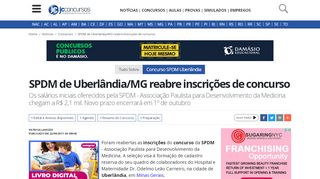 
                            10. SPDM de Uberlândia/MG reabre inscrições de concurso - JC Concursos