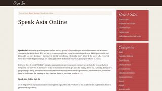 
                            4. Speak Asia Online Login – www.speakasiaonline.com Sign In