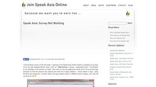 
                            5. Speak Asia: Survey Not Working | Join Speak Asia Online