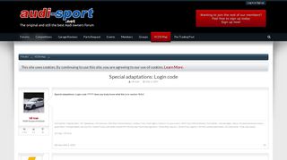 
                            10. Special adaptations: Login code | Audi-Sport.net