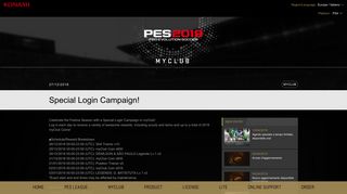 
                            1. Special Login Campaign! | PES - PRO EVOLUTION ... - Konami