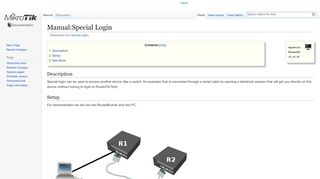 
                            3. Special Login - MikroTik Wiki