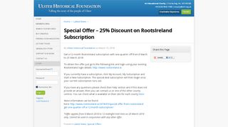 
                            13. Special Offer - 25% Discount on RootsIreland Subscription