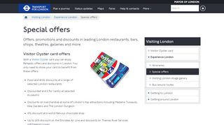 
                            8. Special offers - Transport for London - TfL