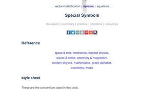 
                            3. Special Symbols – The Physics Hypertextbook