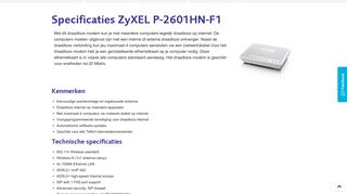
                            2. Specificaties ZyXEL P-2601HN-F1 | Telfort