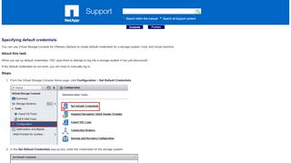 
                            11. Specifying default credentials - NetApp Support