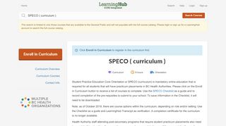 
                            1. SPECO - Learning Hub - Provincial Health Services Authority