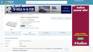
                            10. Specs för ZyXEL Prestige 2601HN-F1 xDSL-produkt - Egenskaper ...
