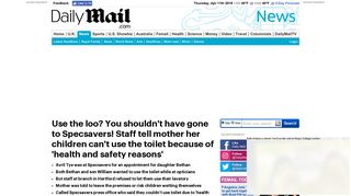 
                            9. Specsavers staff tell mother children can't use toilet because of 'health ...