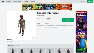 
                            12. Specter Informant - Roblox