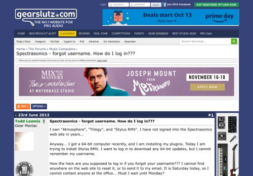 
                            7. Spectrasonics - forgot username. How do I log in??? - Gearslutz
