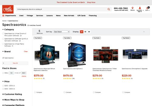 
                            10. Spectrasonics | Guitar Center