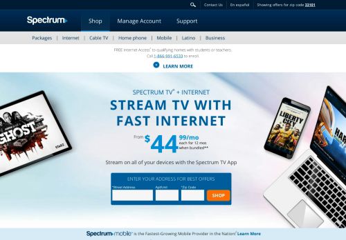 
                            3. Spectrum: Internet, Cable TV, and Phone Service