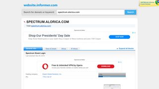 
                            11. spectrum.alorica.com at WI. Spectrum Kiosk Login - Website Informer