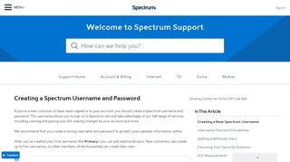 
                            4. Spectrum.net username