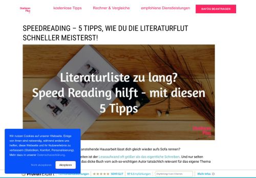 
                            4. Speed Reading - 5 Tipps zum schnelleren Lesen - Studierenplus
