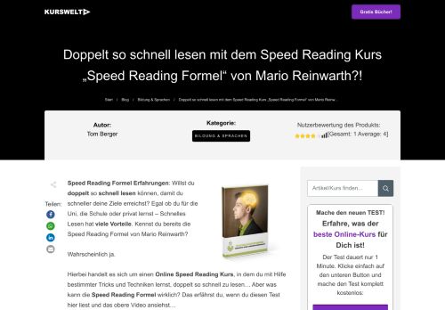 
                            6. ᐅ Speed Reading Formel Erfahrungen 2019 ᐅ Einblicke + Meinung + ...