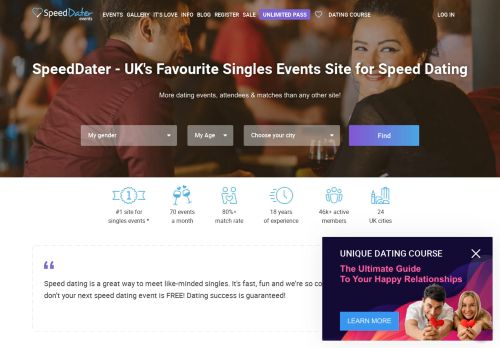 
                            7. SpeedDater - Speed Dating London & UK, Singles Nights, Online Dating