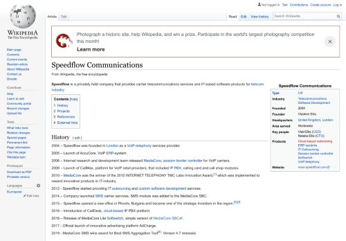
                            12. Speedflow Communications - Wikipedia