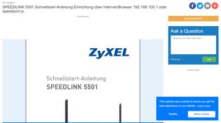 
                            8. SPEEDLINK 5501 Schnellstart-Anleitung Einrichtung über Internet ...