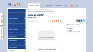 
                            6. Speedport 201: Funktionen, Technische Details und Bilder - DSLWeb
