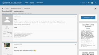 
                            7. Speedport 201 konfigurieren | IP Phone Forum