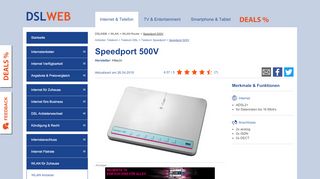 
                            9. Speedport 500V: Funktionen, Technische Details und Bilder - DSLWeb