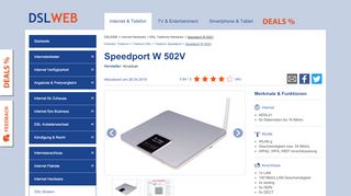 
                            10. Speedport W 502V: Funktionen, Technische Details und Bilder