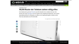 
                            10. Speedport W 921V: WLAN-Router der Telekom stehen völlig offen ...