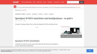 
                            6. Speedport W 925V einrichten und konfigurieren - so geht's - CHIP