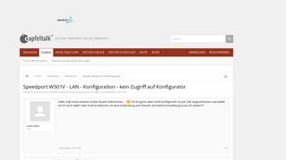 
                            9. Speedport W501V - LAN - Konfiguration - kein Zugriff auf ...