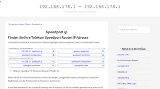 
                            10. Speedport.ip: Telekom login, 192.168.2.1, Passwort, Konfiguration ...
