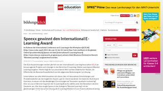 
                            13. Speexx gewinnt den International E-Learning Award - bildungsklick.de ...