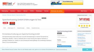 
                            7. Speicherhosting GmbH Erfahrungen & Test 2019 Anbieter - Hosttest