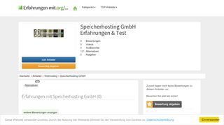 
                            12. Speicherhosting GmbH Erfahrungen, Tests, Bewertungen und ...
