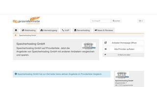
                            11. Speicherhosting GmbH im Webhosting und Internet Vergleich ...