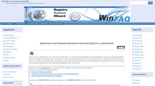 
                            7. Speichern des Passwortes beim Internet Explorer unterbinden - WinFAQ