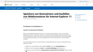 
                            1. Speichern von Kennwörtern und Ausfüllen von ... - Microsoft Support