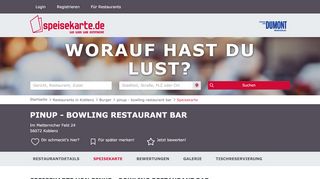 
                            13. Speisekarte von pinup - bowling restaurant bar in Koblenz mit Preisen