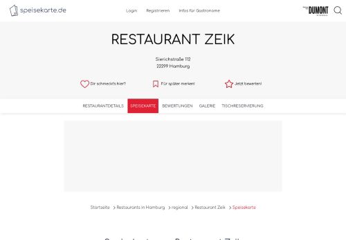 
                            11. Speisekarte von Restaurant Zeik in Hamburg mit Preisen