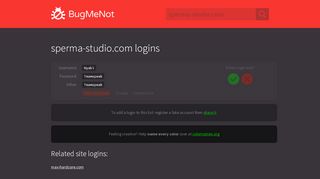 
                            7. sperma-studio.com passwords - BugMeNot